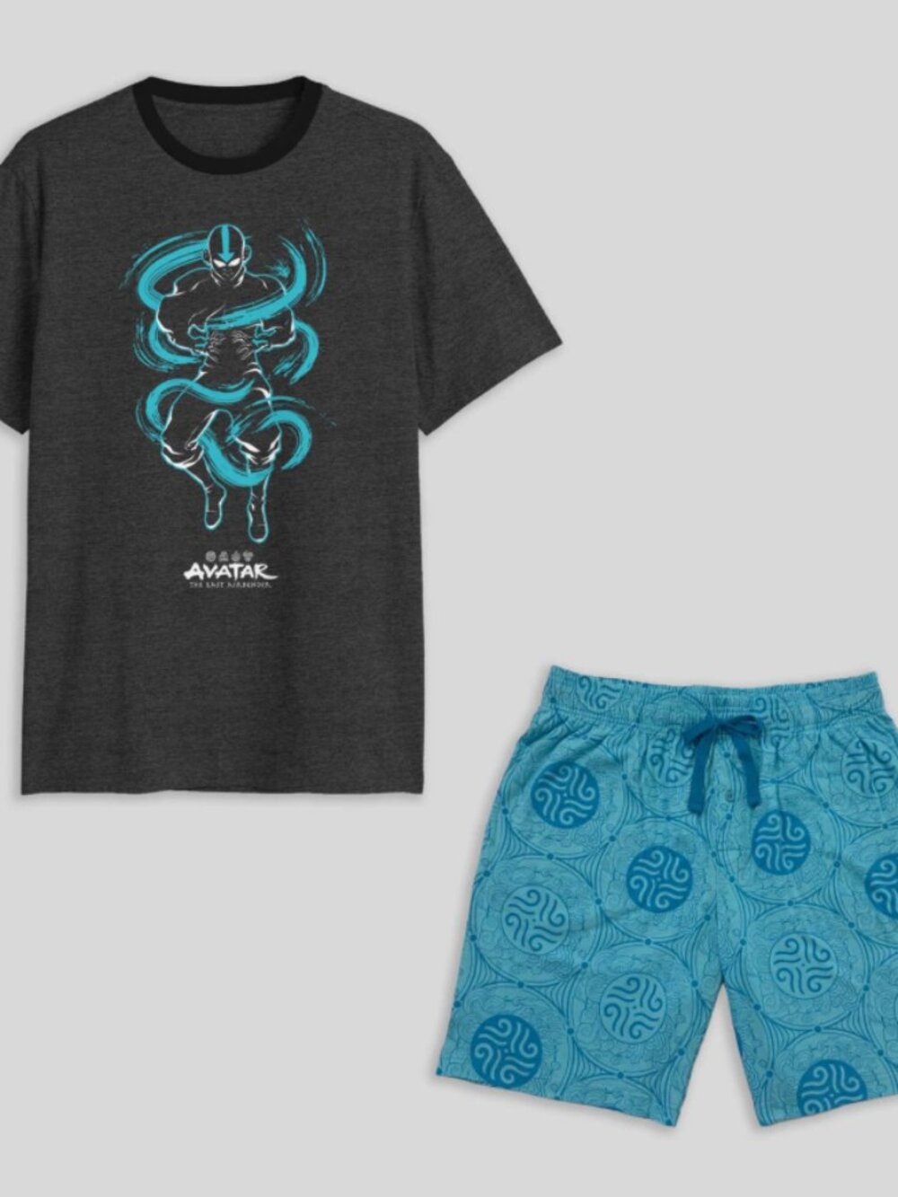 NEW Men's Avatar Short Sleeve Large Pajama Set T-Shirt & Shorts